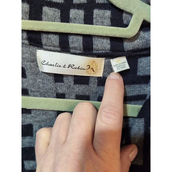 Charlie & Robin Anthropologie Midi Tunic Length Cardigan Sweater Coat Medium - Picture 3 of 13